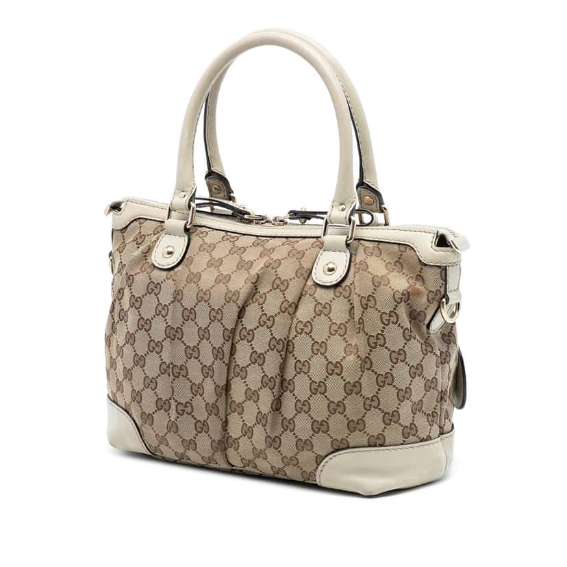 Gucci GG Canvas Sukey Satchel Beige Very good condition - Back View