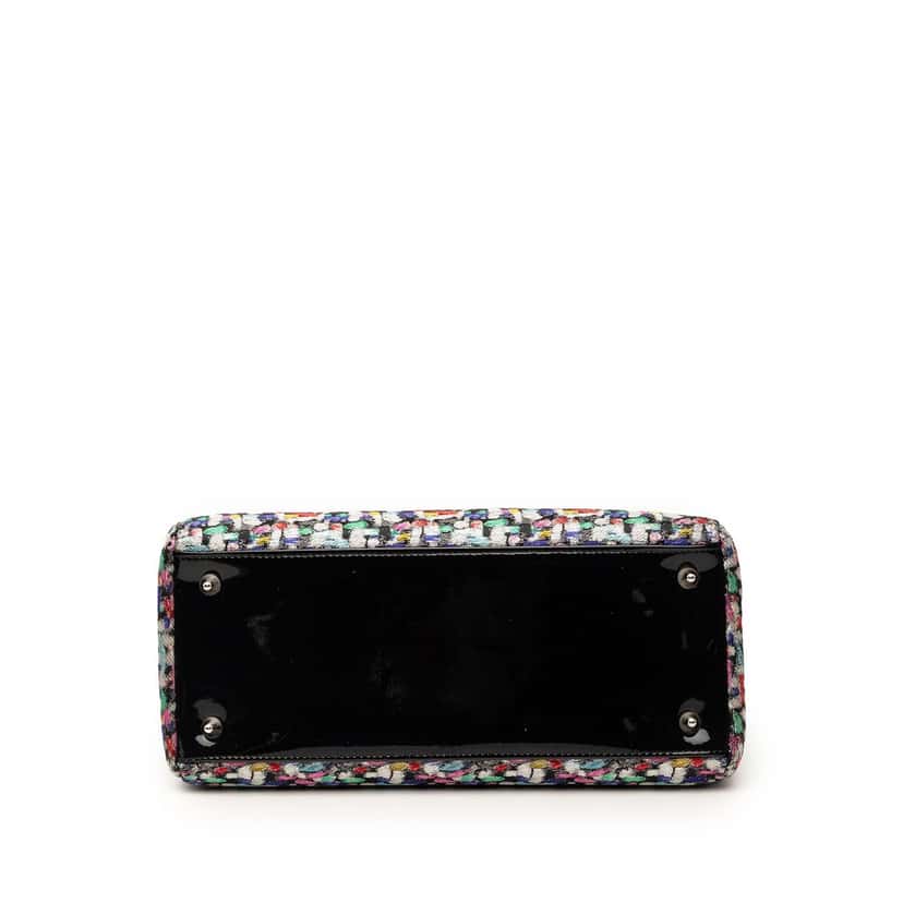 Dior Medium Multicolor Metallic Fabric and Patent Leather Lady Dior Black Very good condition - Inside View