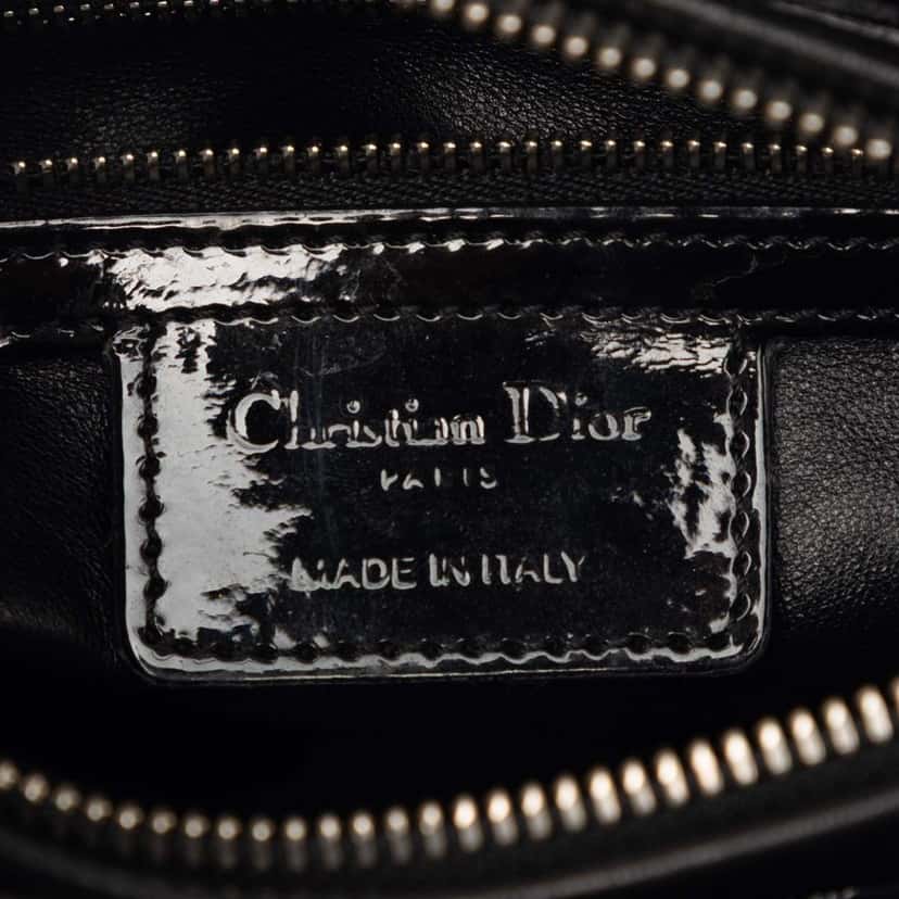 Dior Medium Multicolor Metallic Fabric and Patent Leather Lady Dior Black Very good condition - Box View