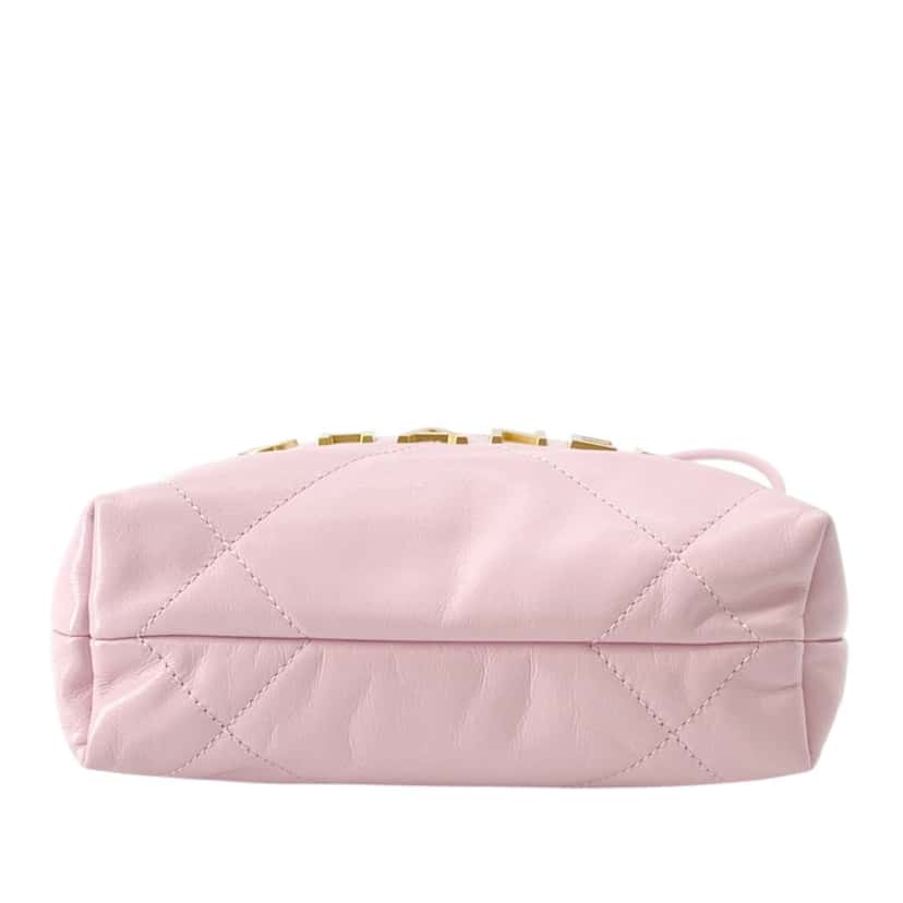 Chanel Mini Shiny Calfskin 22 Handbag Pink Leather Very good condition - Inside View