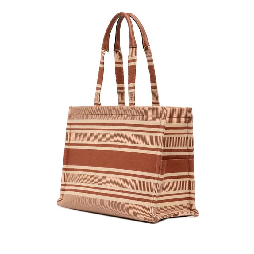 Celine Large Striped Canvas Cabas Thais Tote Beige Very good condition - Back View