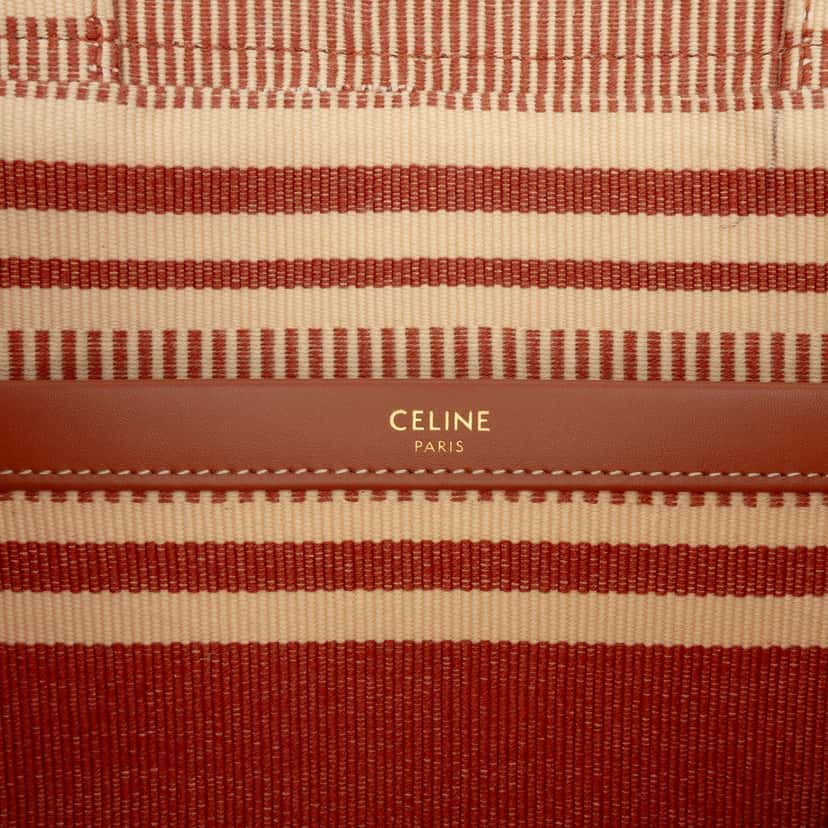 Celine Large Striped Canvas Cabas Thais Tote Beige Very good condition - Box View