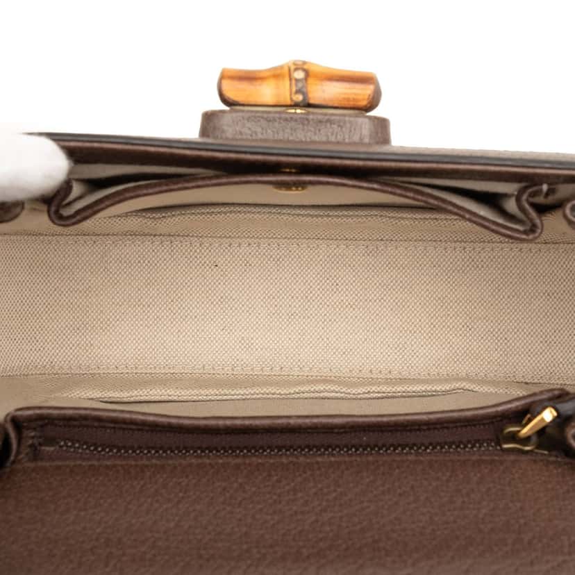 Gucci Small Jumbo GG Canvas Web Bamboo 1947 Top Handle Bag Beige Very good condition - Model View