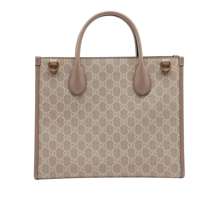 Gucci Small GG Supreme Interlocking G Tote Beige Very good condition - Back View