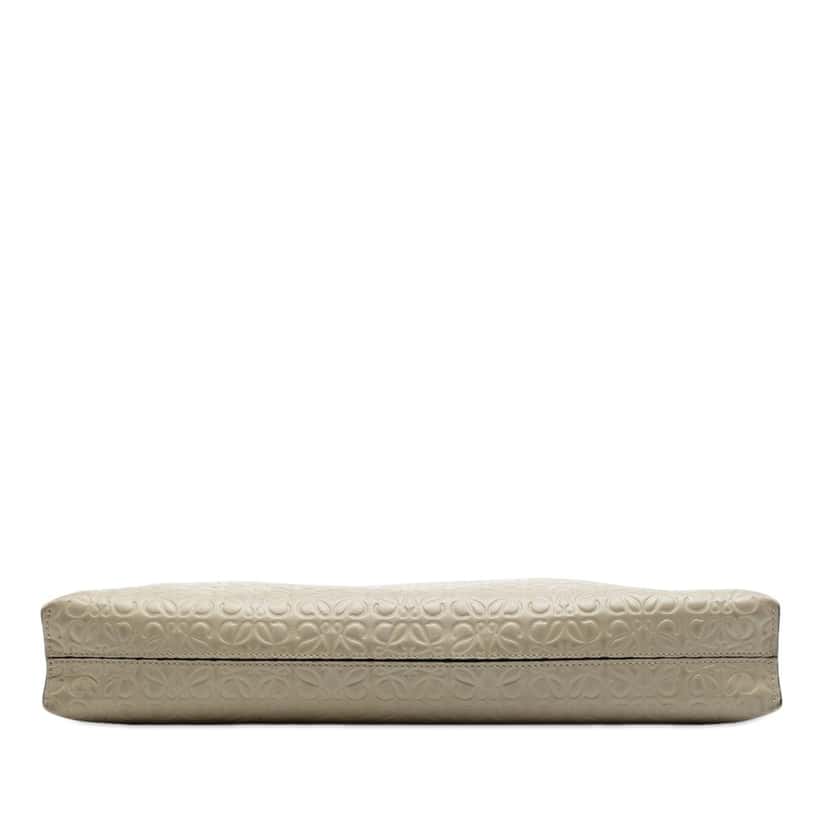 Loewe Embossed Anagram Leather Repeat T Clutch Beige Leather Very good condition - Inside View