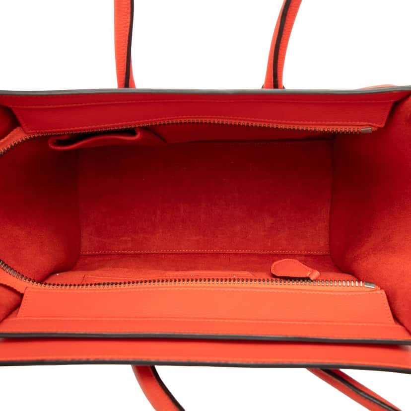 Celine Micro Leather Luggage Tote Orange Leather Very good condition - Model View