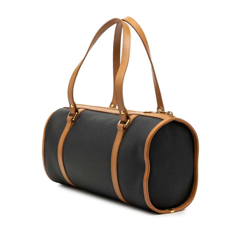 Saint Laurent Weave Canvas Boston Bag Black Very good condition - Back View