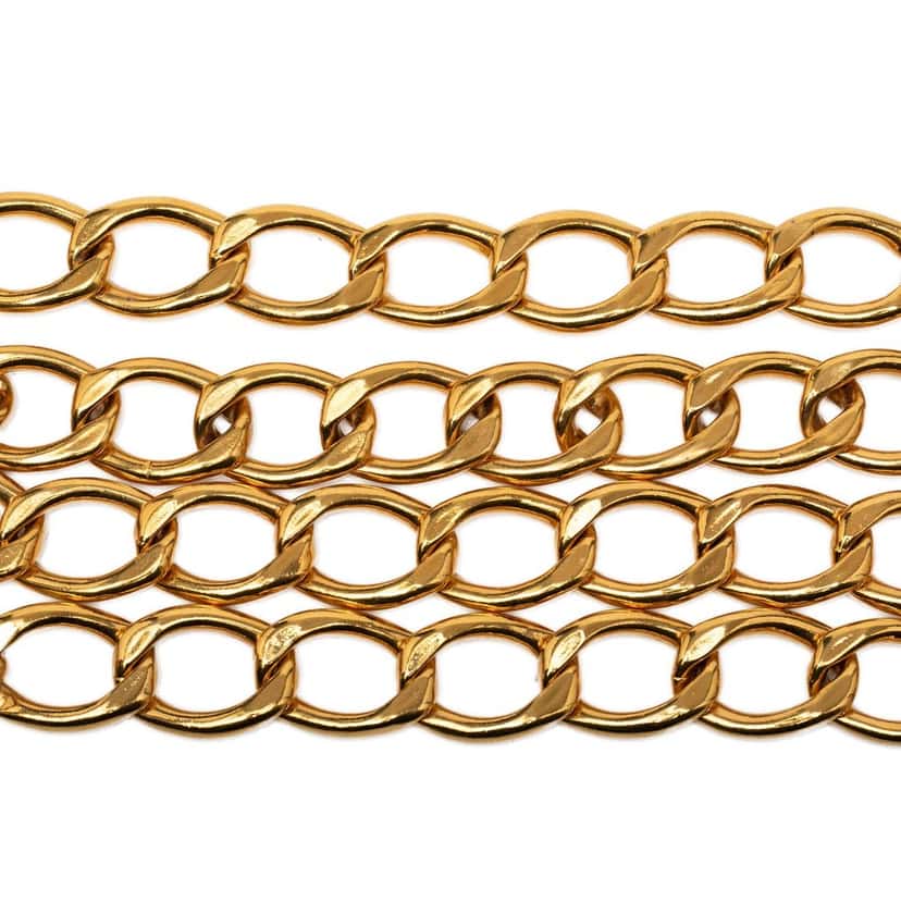Chanel CC Gold  Plated Logo Chain Belt Gold Metal Very good condition - Back View