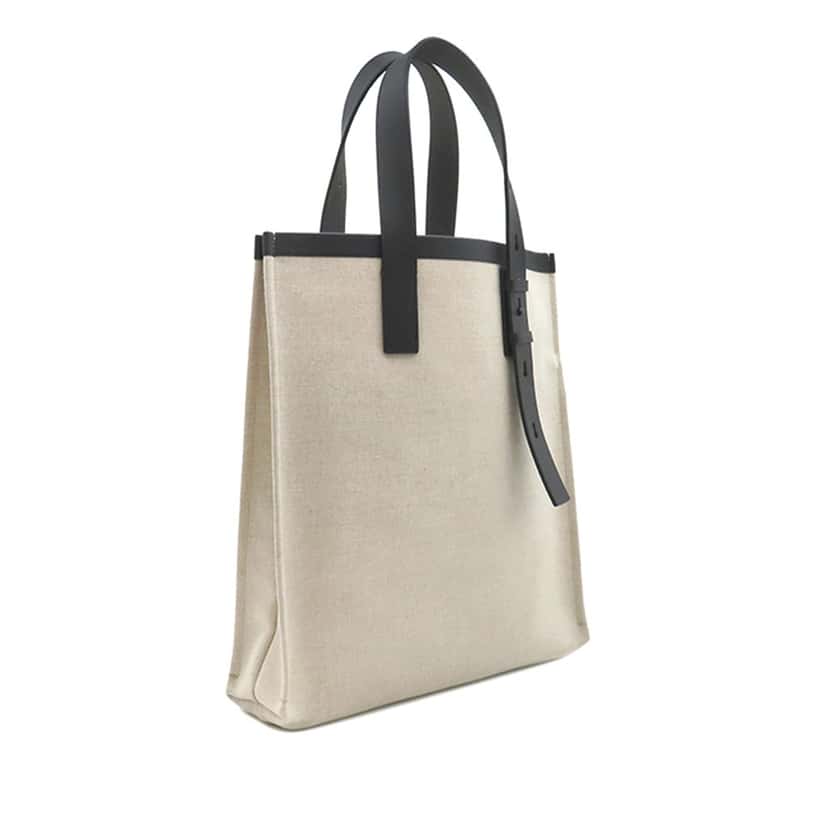 Salvatore Ferragamo Canvas Embossed Logo Signature Tote Beige Very good condition - Back View