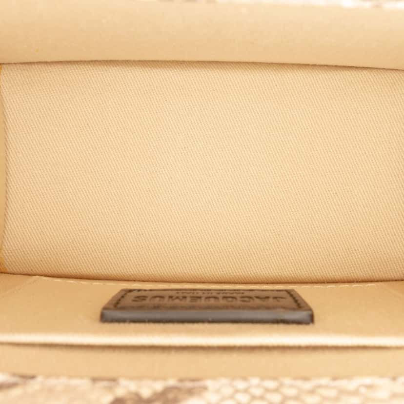 Jacquemus Snake Embossed Leather Le Chiquito Moyen Satchel Beige Leather Very good condition - Model View