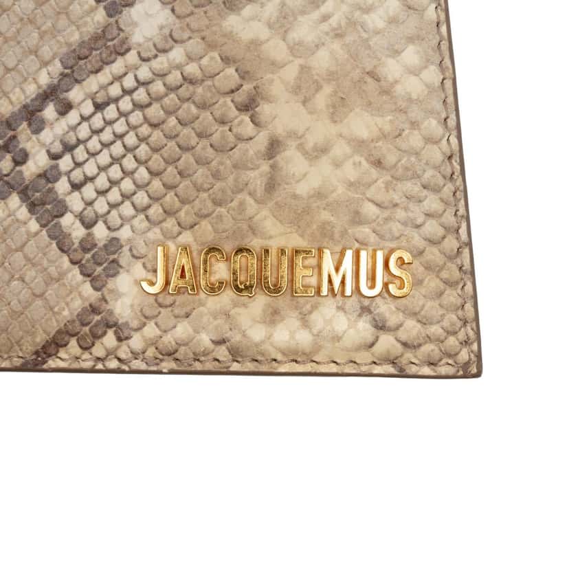 Jacquemus Snake Embossed Leather Le Chiquito Moyen Satchel Beige Leather Very good condition - Box View