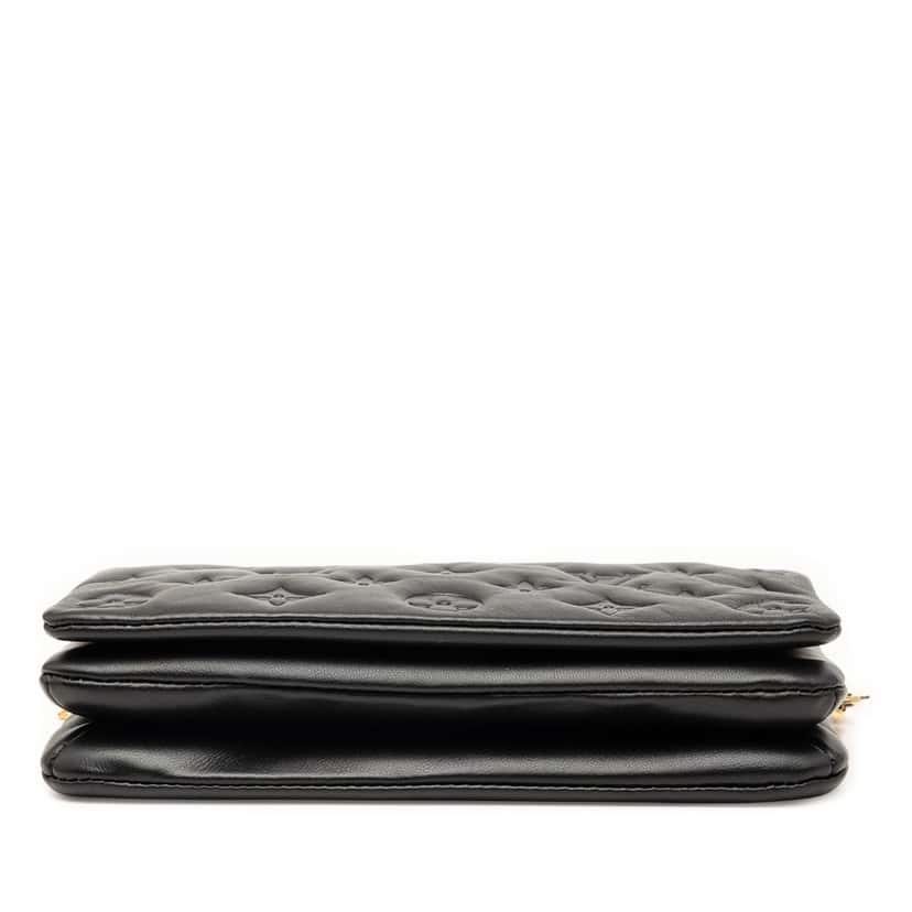 Louis Vuitton Monogram Embossed Pochette Coussin Black Leather Very good condition - Inside View