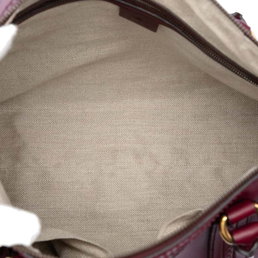 Gucci Microguccissima Trimmed Brogue Duilio Boston Bag Red Leather Very good condition - Model View