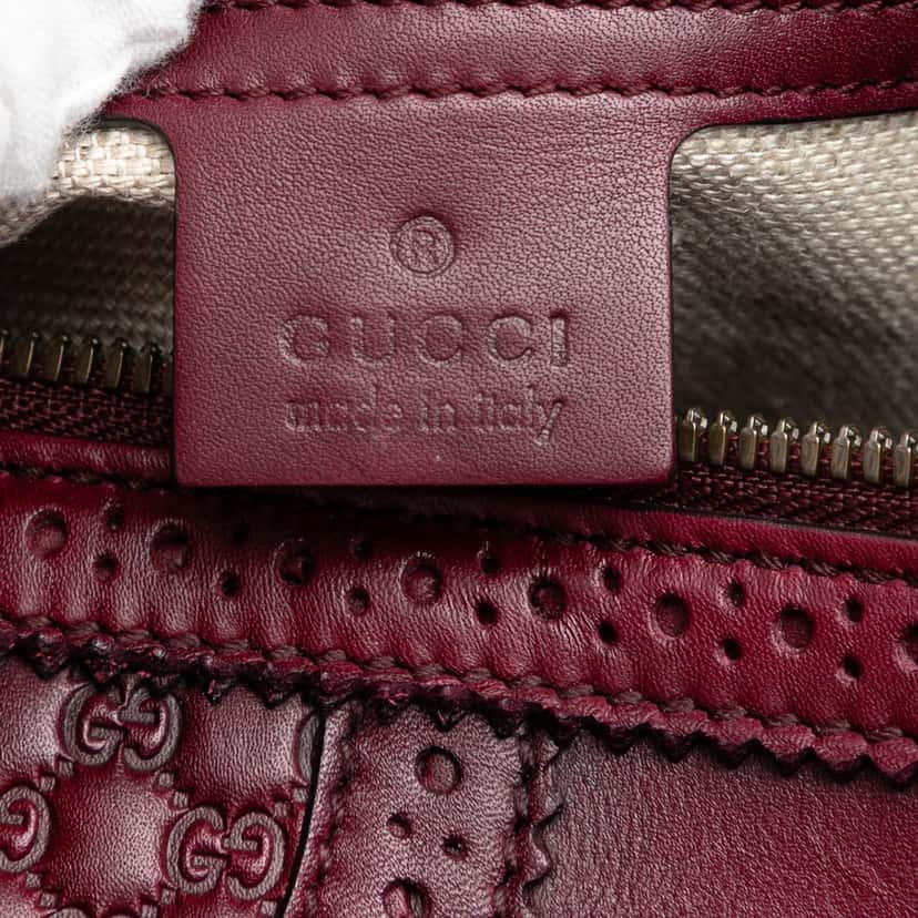 Gucci Microguccissima Trimmed Brogue Duilio Boston Bag Red Leather Very good condition - Box View