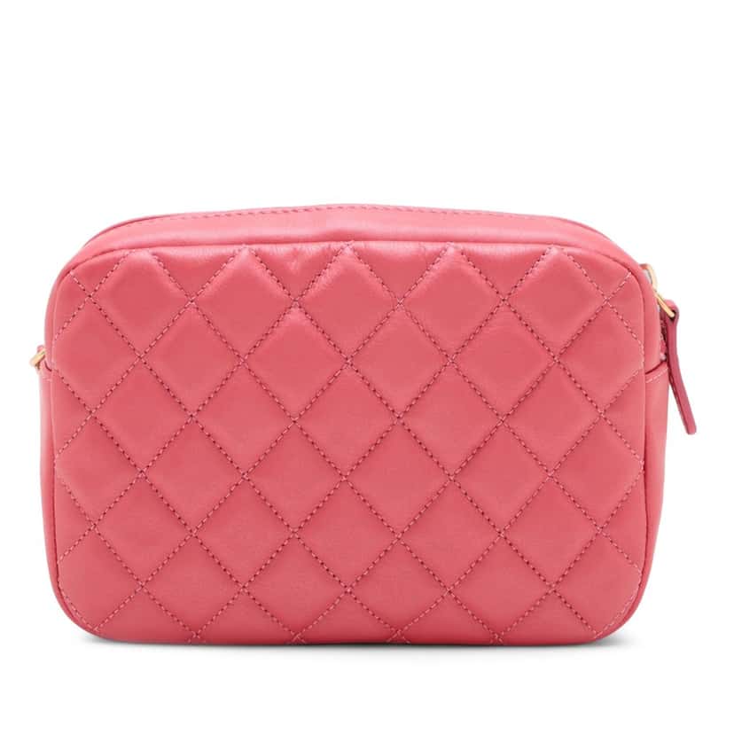 Chanel Quilted Lambskin Day Trips Camera Bag Pink Leather Never worn - Back View