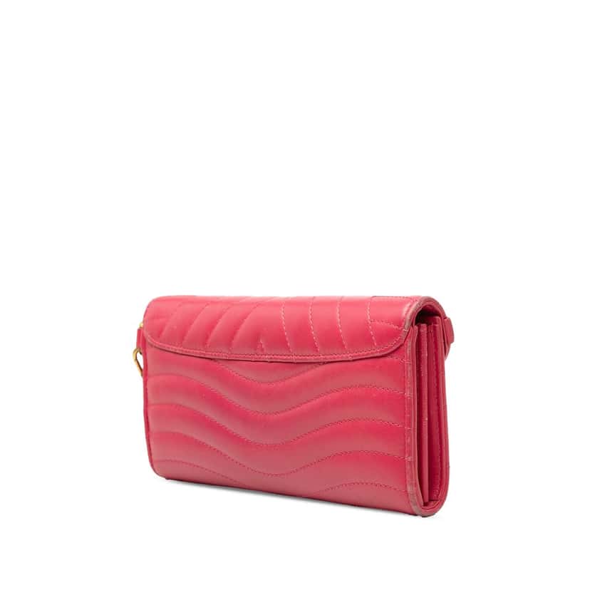 Louis Vuitton Calfskin New Wave Long Wallet Pink Leather Very good condition - Back View