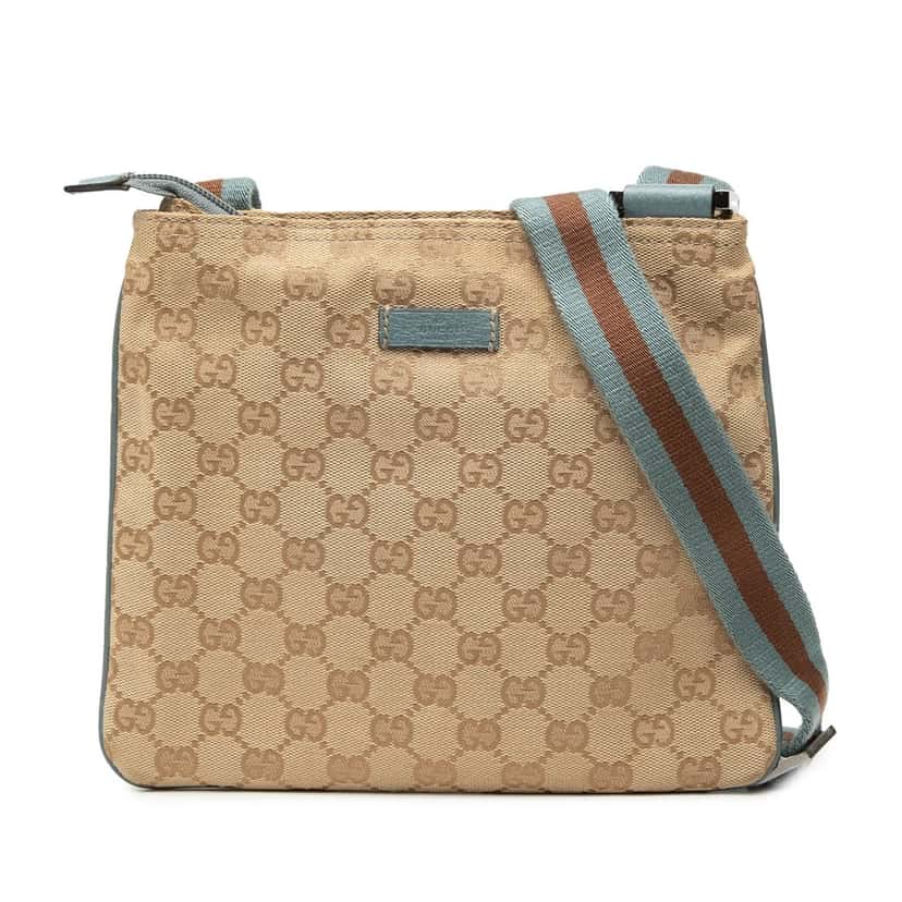 Gucci GG Canvas Web Crossbody Beige Very good condition - Front View