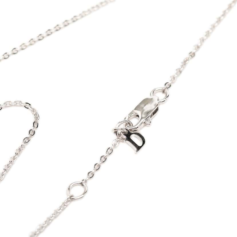 Dior Brass Button Pendant Necklace Silver Metal Very good condition - Box View