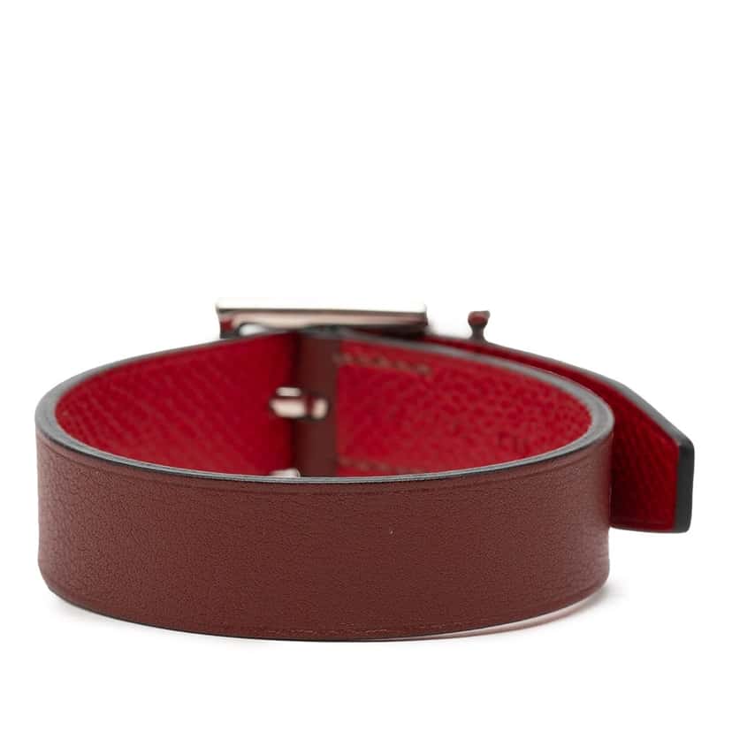Hermès Leather Nathan Bracelet T4 Red Leather Very good condition - Inside View