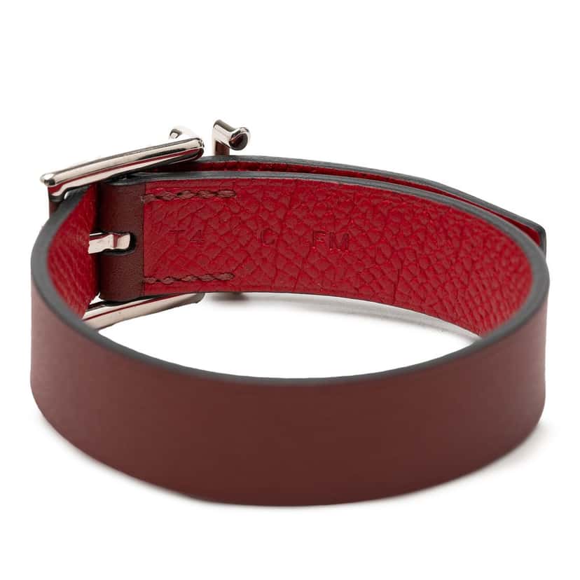 Hermès Leather Nathan Bracelet T4 Red Leather Very good condition - Model View