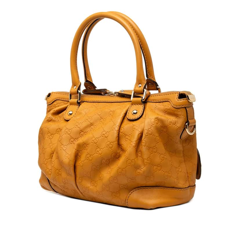 Gucci Guccissima Sukey Satchel Yellow Leather Very good condition - Back View
