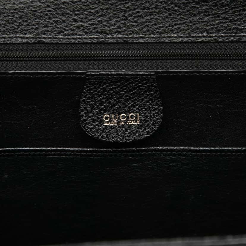 Gucci Grained Calfskin Bamboo Night Black Leather Very good condition - Box View