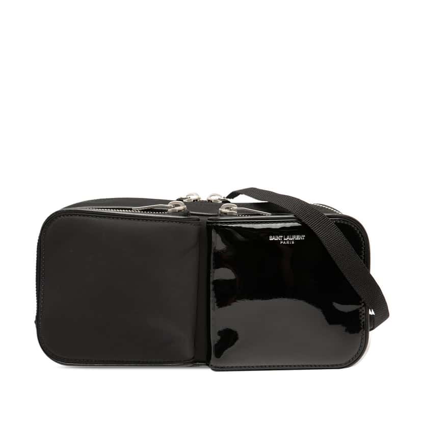 Saint Laurent Nylon and Patent Crossbody Black Very good condition - Front View