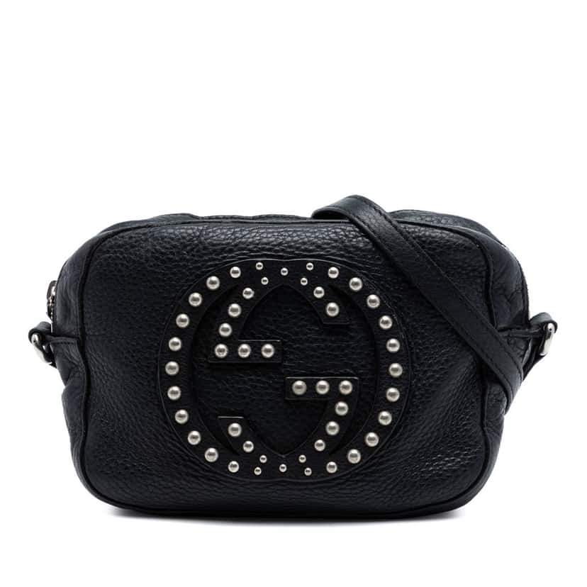 Gucci Studded Calfskin Soho Disco Crossbody Black Leather Very good condition - Front View