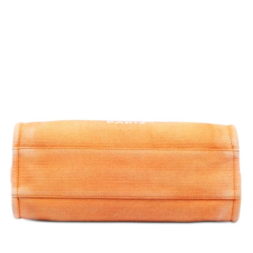 Chanel Small Canvas Deauville Tote Orange Never worn, with tag - Inside View