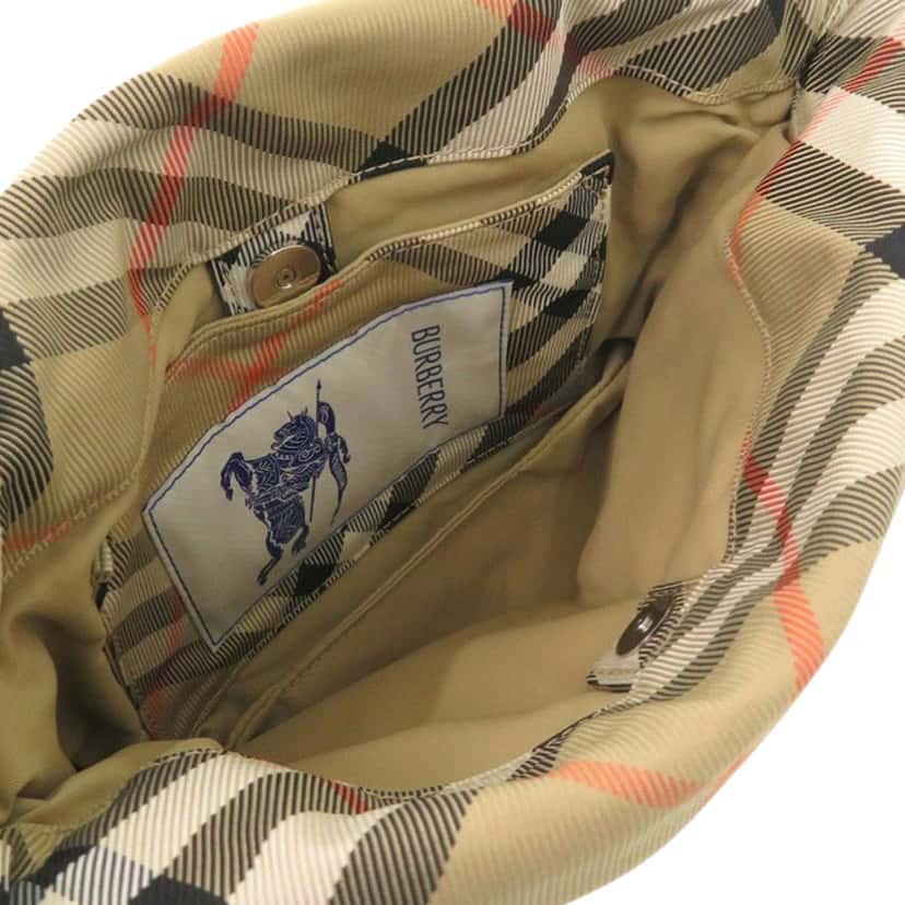 Burberry Supernova Check Nylon Drawstring Pouch Beige Very good condition - Model View
