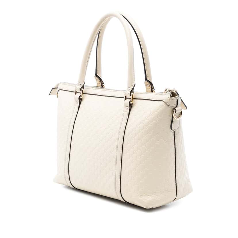Gucci Small Microguccissima Joy Satchel White Leather Very good condition - Back View