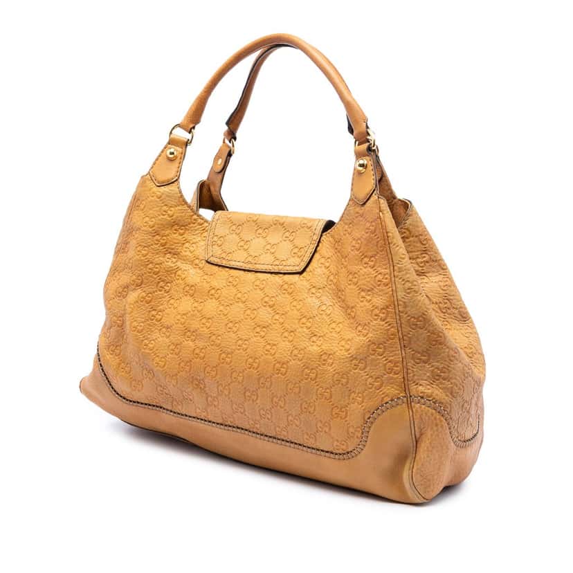 Gucci Guccissima New Pelham Shoulder Bag Brown Leather Very good condition - Back View