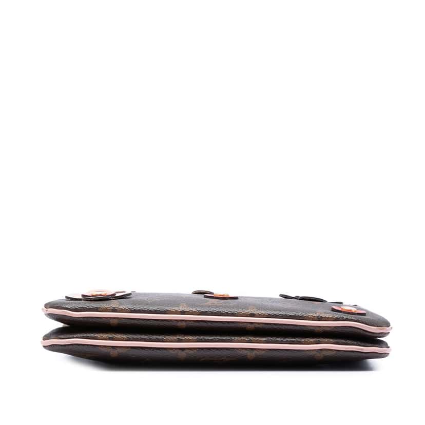 Louis Vuitton Monogram Blooming Flowers Double Zip Pochette Brown Very good condition - Inside View