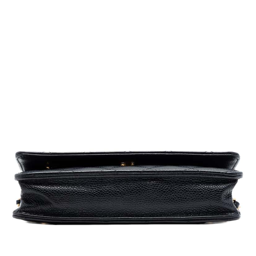Chanel CC Quilted Caviar Wallet on Chain Black Leather Very good condition - Inside View
