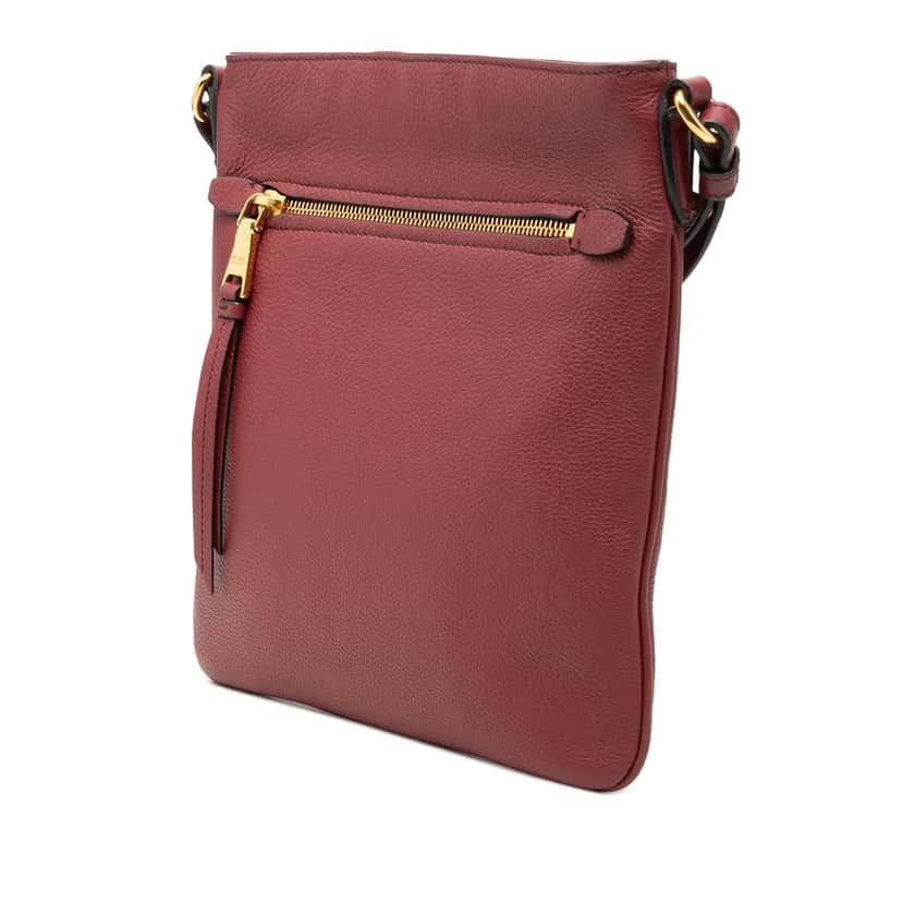 Prada Vitello Daino Crossbody Red Leather Very good condition - Back View