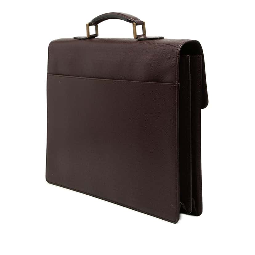 Louis Vuitton Taiga Moskova Briefcase Red Leather Very good condition - Back View