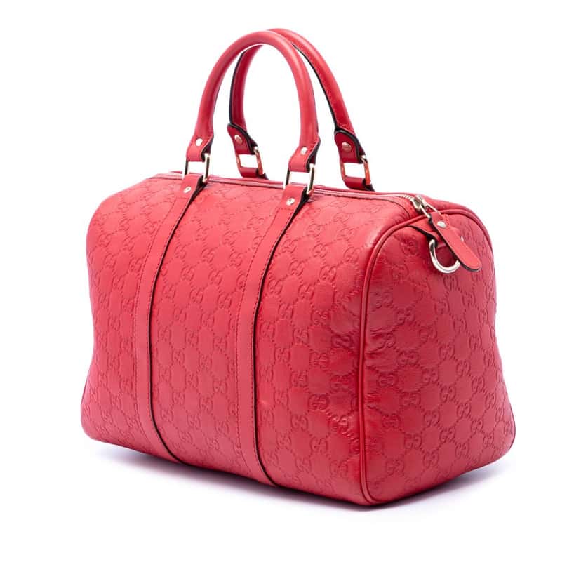 Gucci Medium Guccissima Joy Boston Bag Red Leather Very good condition - Back View