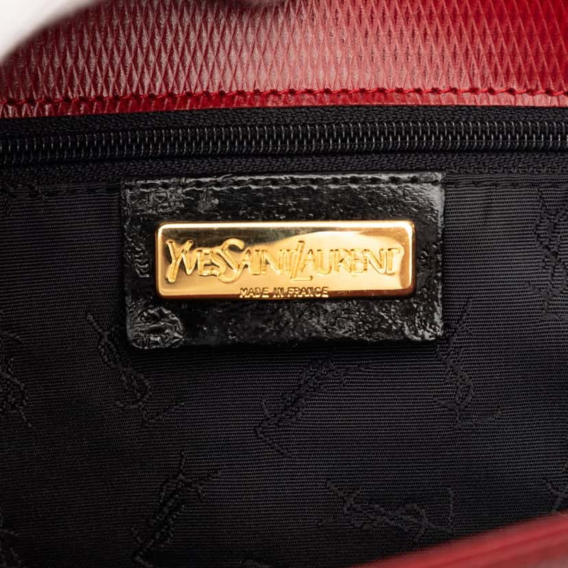 Saint Laurent Embossed Leather Shoulder Bag Red Leather Very good condition - Box View