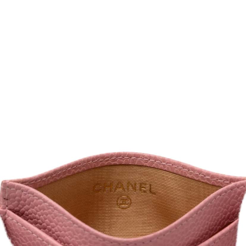 Chanel CC Caviar Card Holder Pink Leather Very good condition - Box View