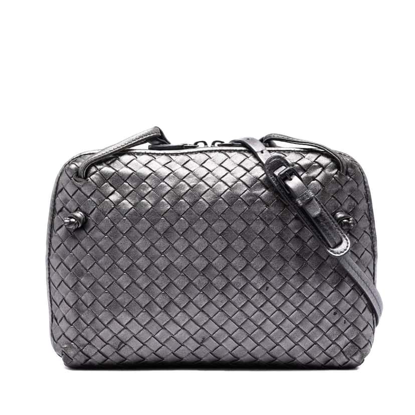 Bottega Veneta Metallic Nappa Intrecciato Nodini Crossbody Other Leather Very good condition - Front View
