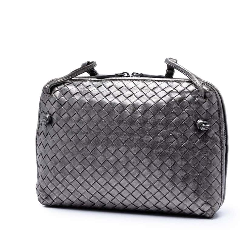 Bottega Veneta Metallic Nappa Intrecciato Nodini Crossbody Other Leather Very good condition - Back View