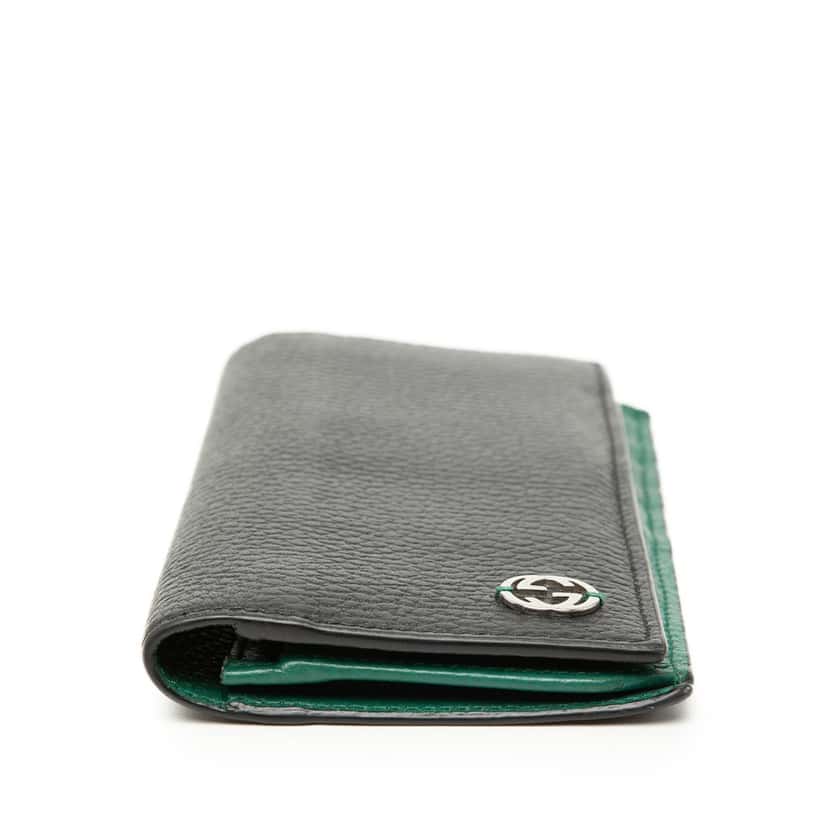 Gucci Calfskin Interlocking G Bifold Long Wallet Black Leather Very good condition - Inside View