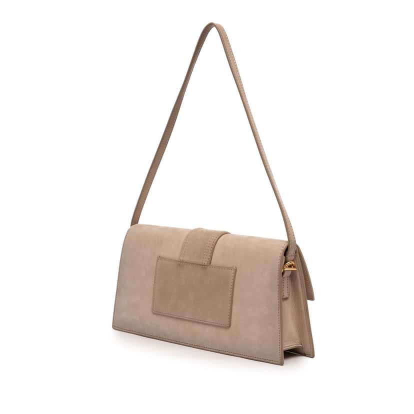Jacquemus Suede Le Bambino Long Shoulder Bag Beige Leather Very good condition - Back View