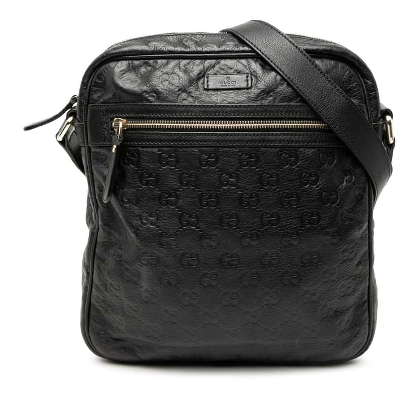 Gucci Guccissima Crossbody Black Leather Very good condition - Front View