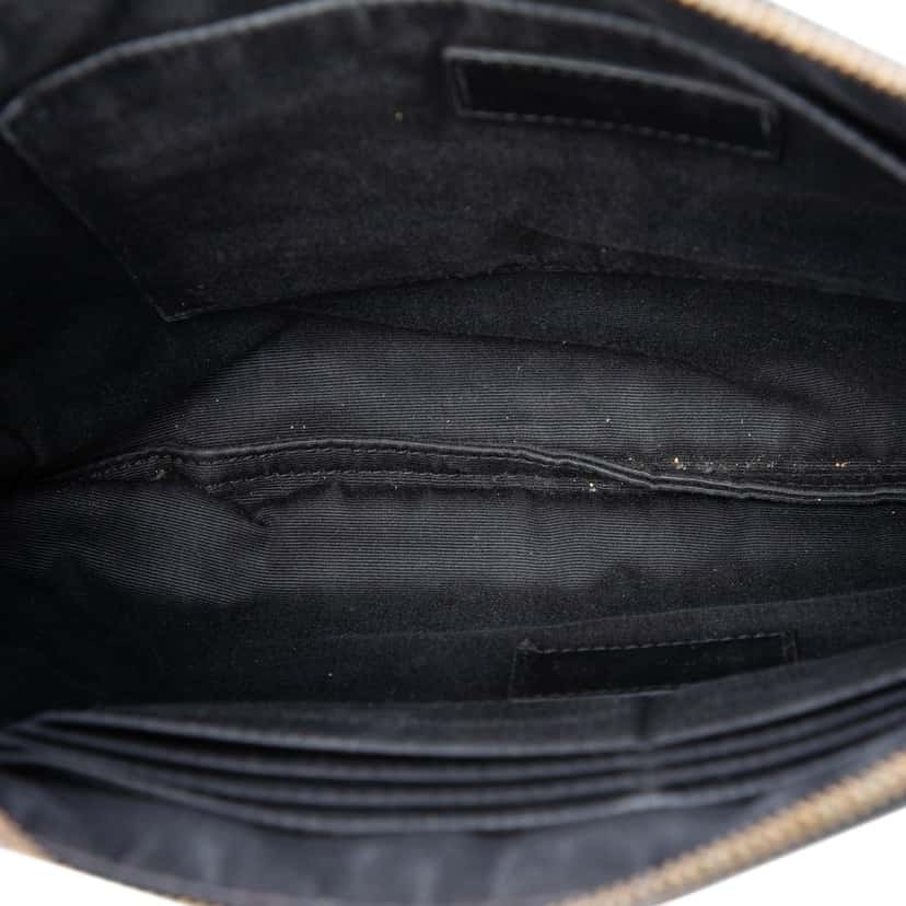 Saint Laurent Croc Embossed Leather Monogram Document Holder Black Leather Very good condition - Model View