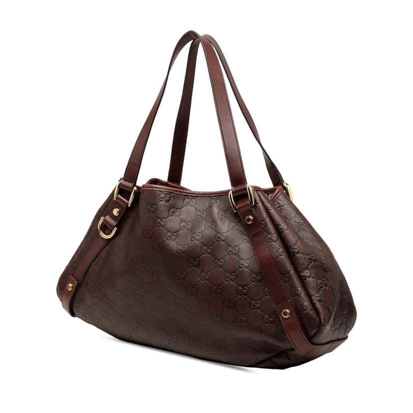 Gucci Guccissima Abbey D Ring Tote Brown Leather Very good condition - Back View