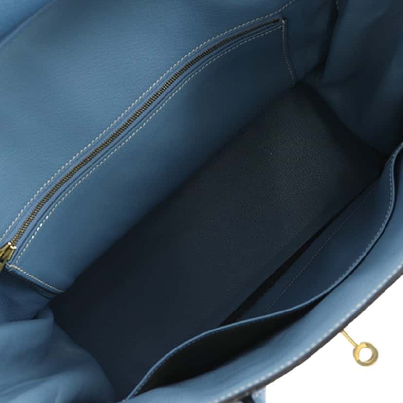 Hermès Clemence Birkin Retourne 35 Blue Leather Very good condition - Model View