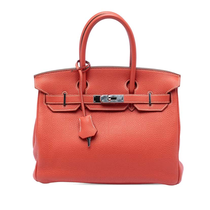 Hermès Clemence Birkin Retourne 30 Red Leather Very good condition - Front View