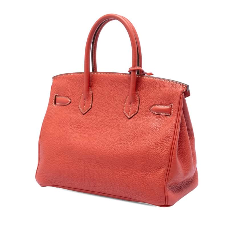 Hermès Clemence Birkin Retourne 30 Red Leather Very good condition - Back View