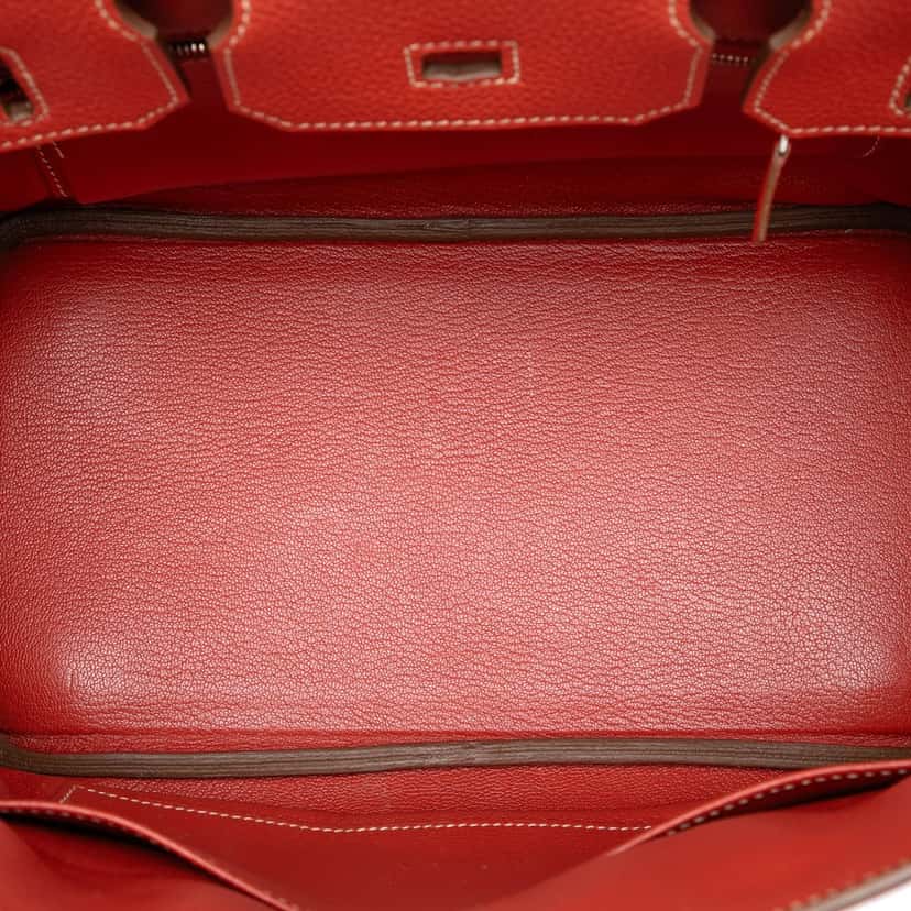 Hermès Clemence Birkin Retourne 30 Red Leather Very good condition - Model View